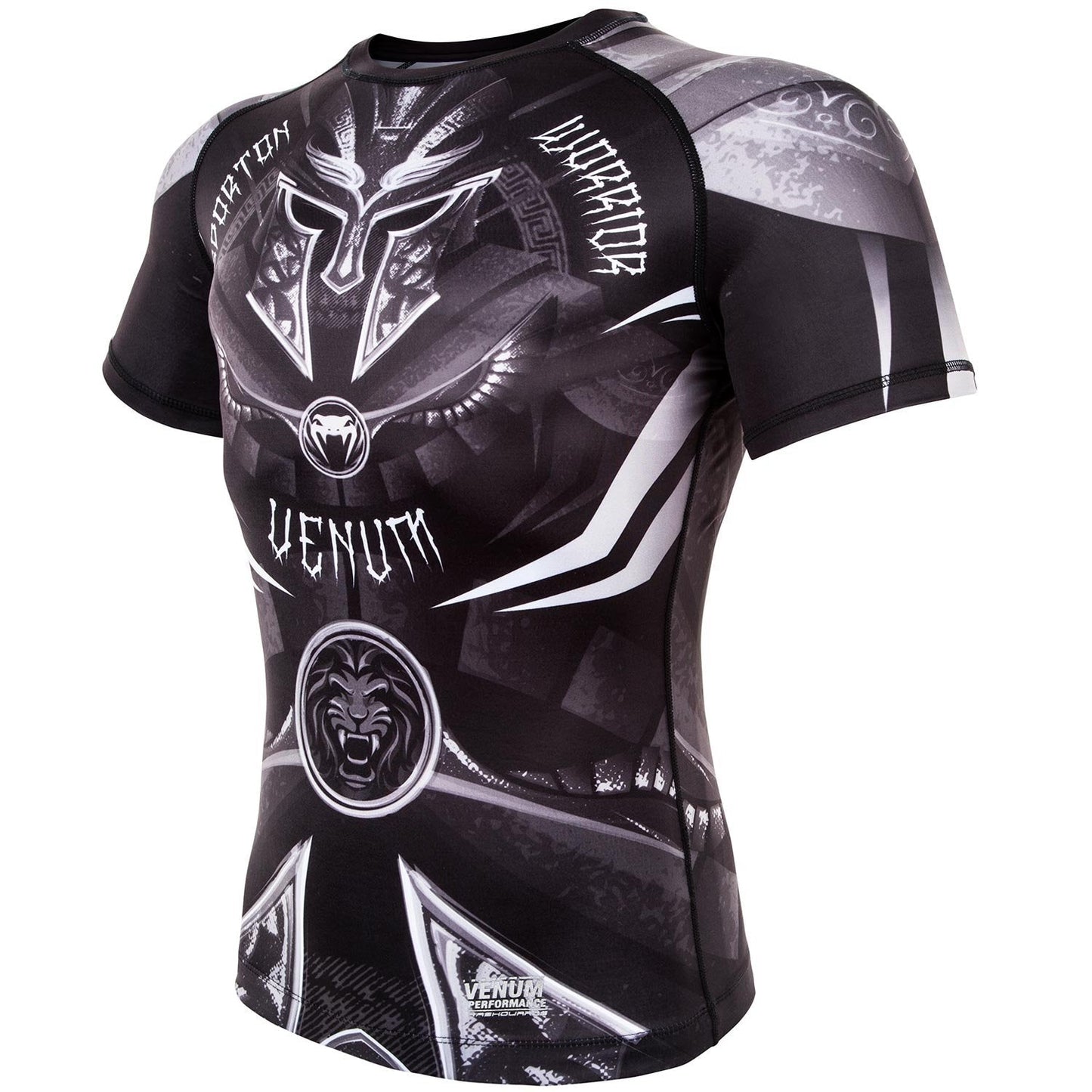 Venum mens Full Coverage Venum Gladiator 3 0 Short Sleeve Rashguard Black White S, Black/White, Small