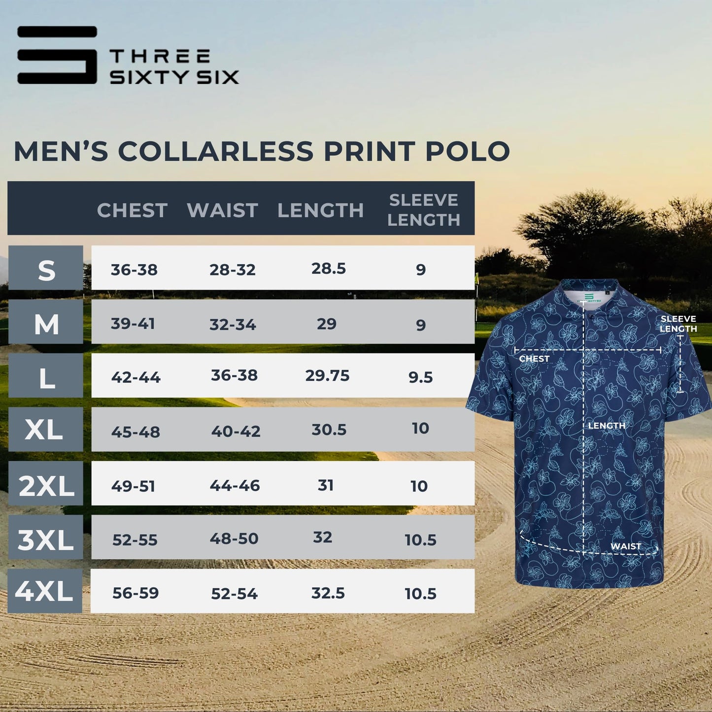 Three Sixty Six Quick Dry Collarless Golf Shirts for Men - Short Sleeve Casual Polo, Stretch Fabric