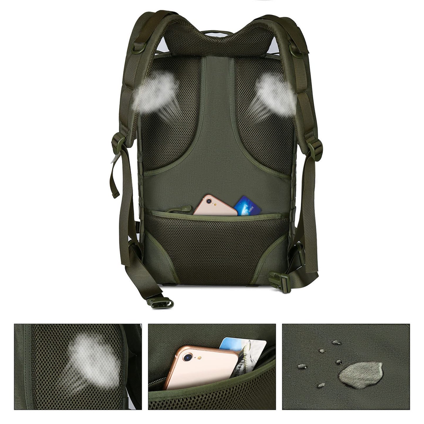 MOSISO 50L Tactical Backpack, Large Men 3 Day Assault Rucksack Military Daypack,Army Green