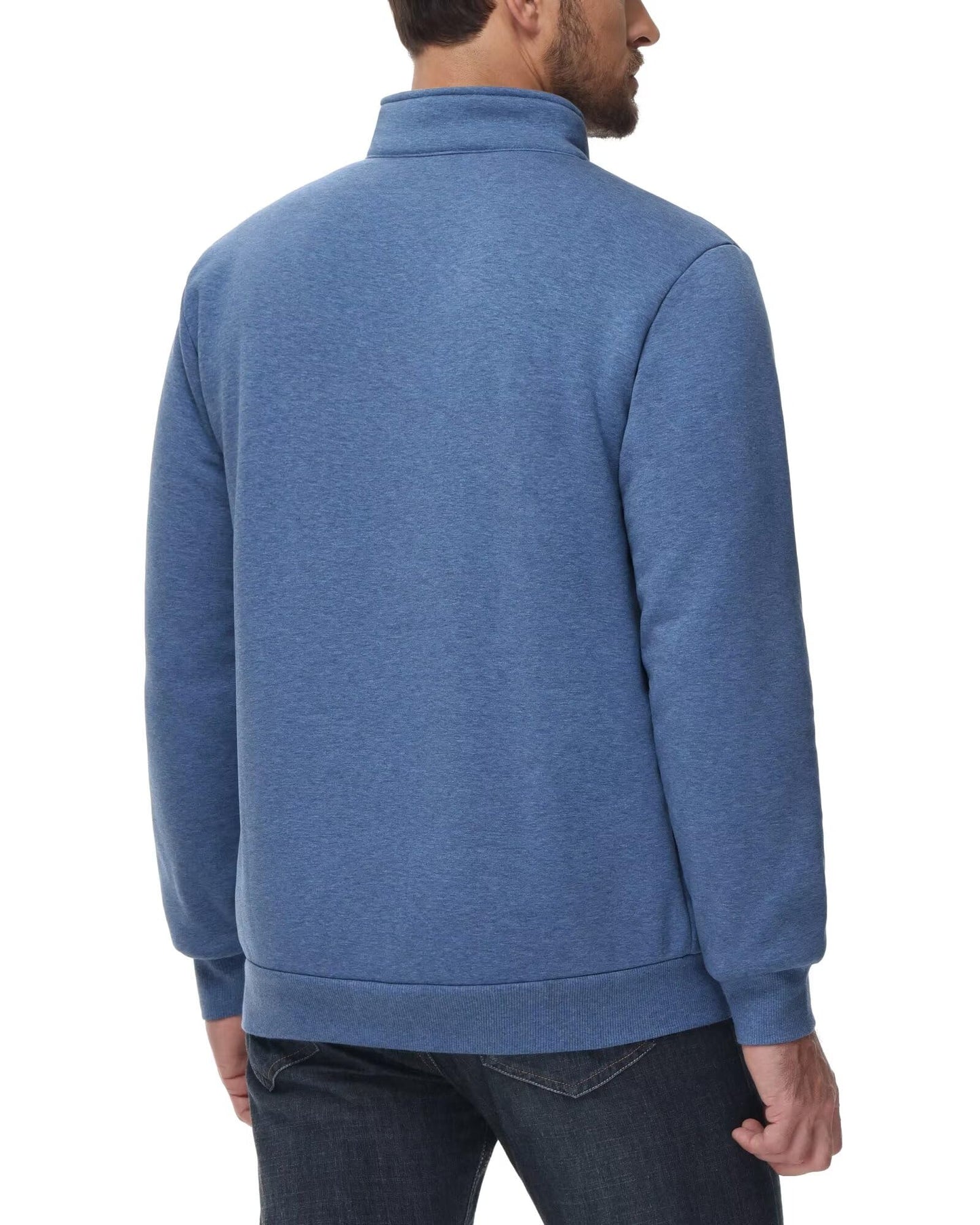 Boladeci Mens Pullover Sweaters Premium Fleece Lined Thermal Warm Long Sleeve Shirts Moisture Wicking Golf Fall Winter Spring Running Sweatshirts Blue Grey 2XL