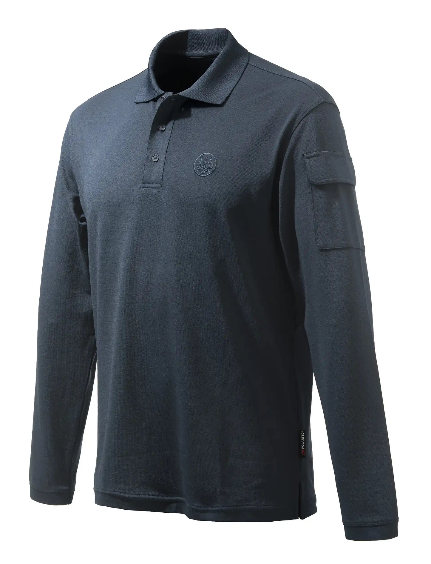 Beretta Men's Hunting Outdoor Casual Fashion Lightweight Training Sun Protection Long Sleeve Miller Polo Shirt, Dark Blue, L