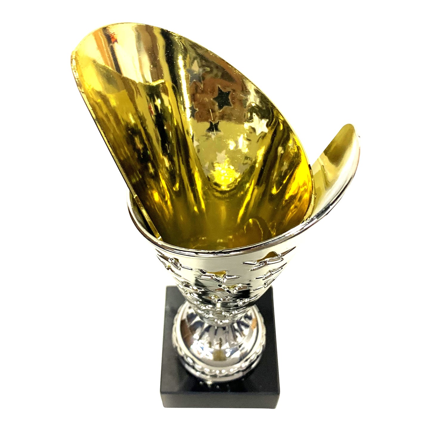 Express Medals Trophy Cup - Silver with Gold Detail Trophy for Sport Tournaments, Competitions, Recognition or Award, 9 Inches Tall x 3.25 Inches Wide