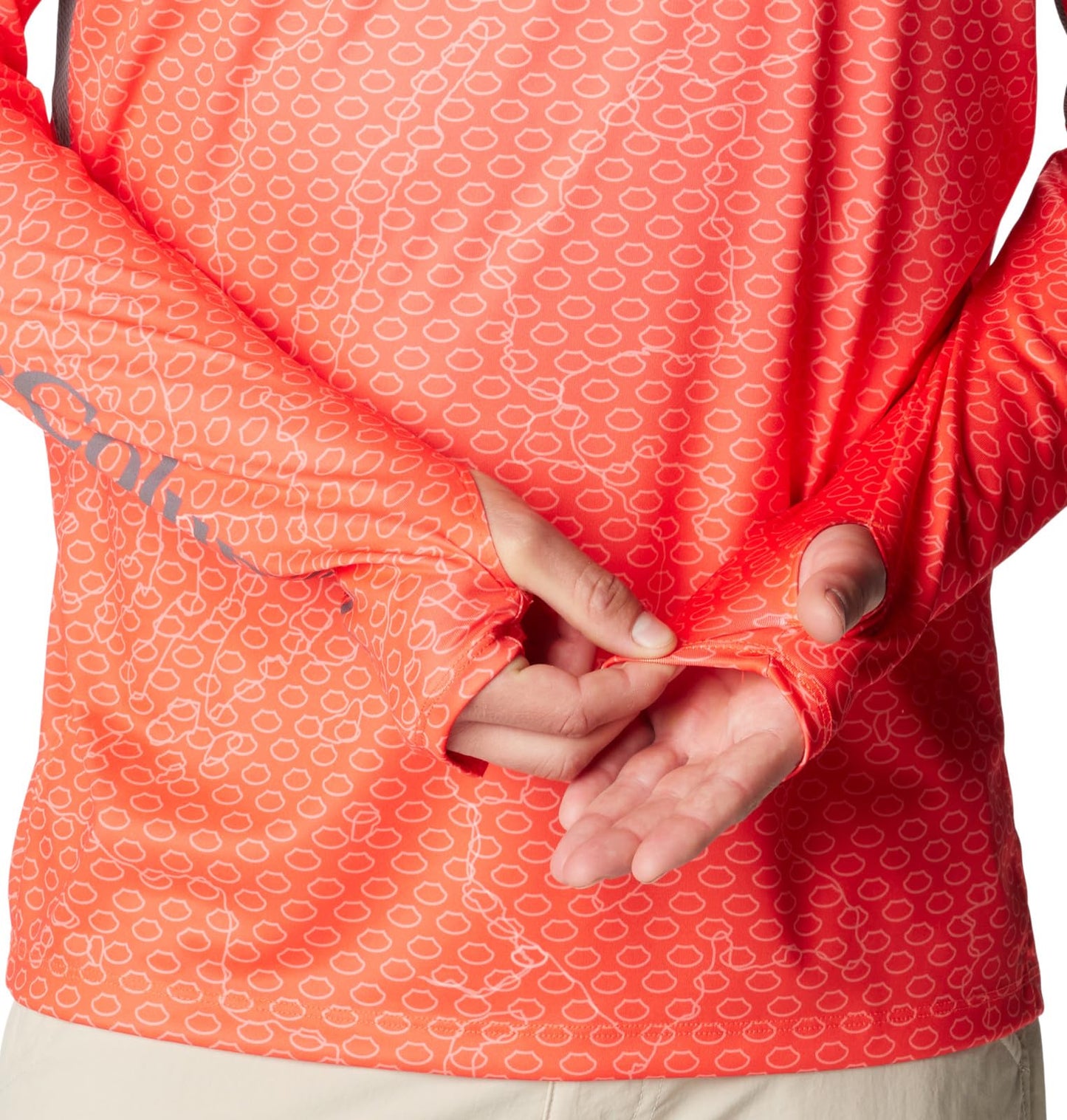 Columbia Men's Super Terminal Tackle Vent Hoodie, Bright Poppy Terminal Techcamo/City Grey, X-Large