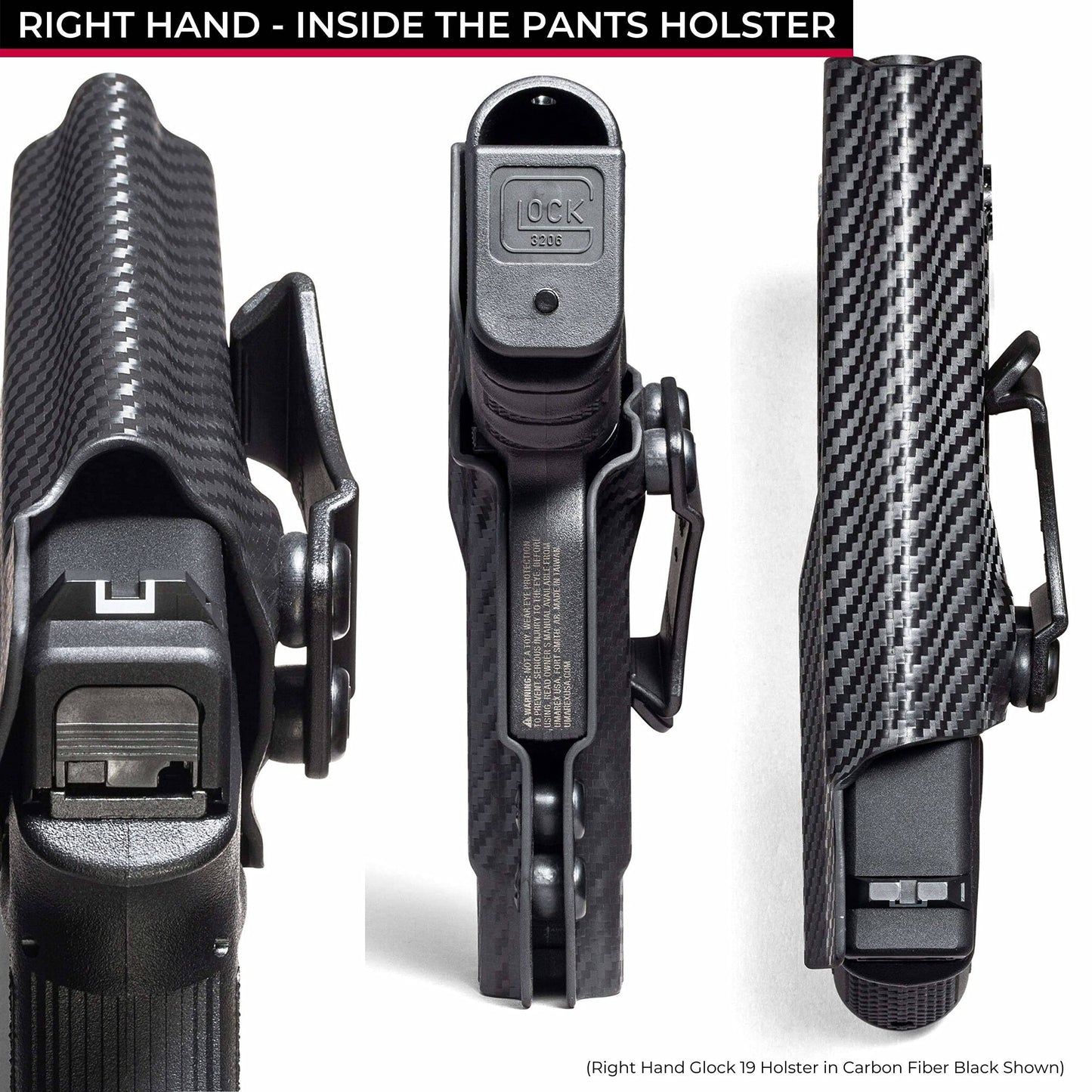 Concealment Express IWB Holster fits Springfield Hellcat Pro | RH | CF BLK KYDEX | USA Made | Rounded Gear