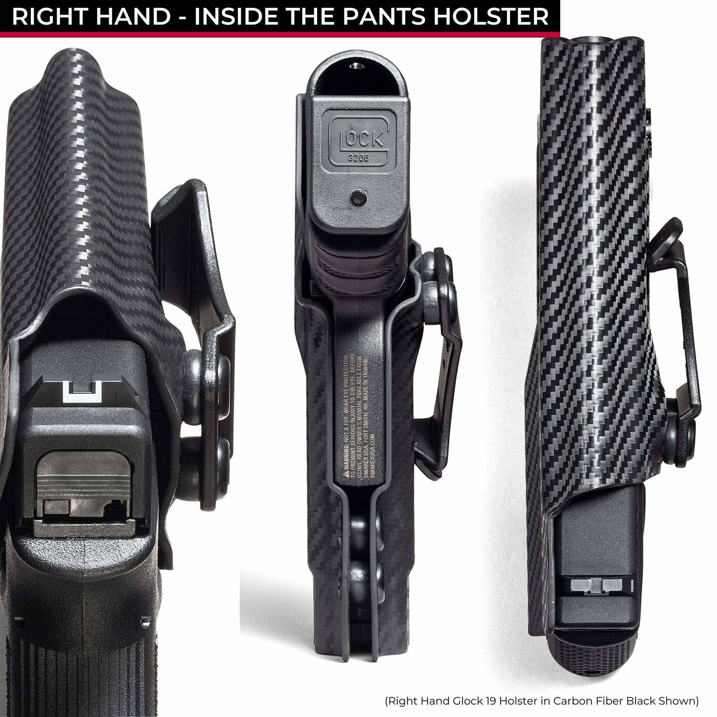 Concealment Express IWB Holster fits Springfield Hellcat Pro | RH | CF BLK KYDEX | USA Made | Rounded Gear