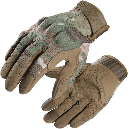 WTACTFUL Breathable Tactical Gloves for Men, Touchscreen Capable Gloves for Airsoft Paintball Hunting Motorcycle Cycling Camouflage M