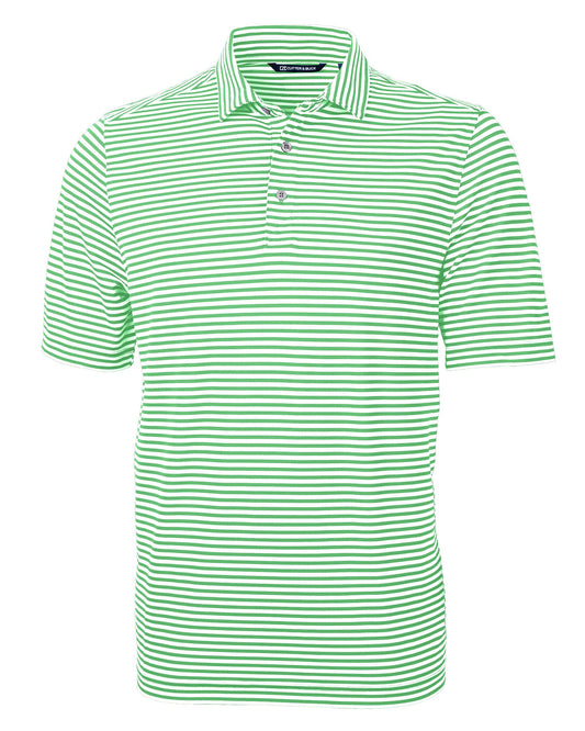 Cutter & Buck Virtue Eco Pique Stripe Recycled Mens Polo, Kelly Green, M
