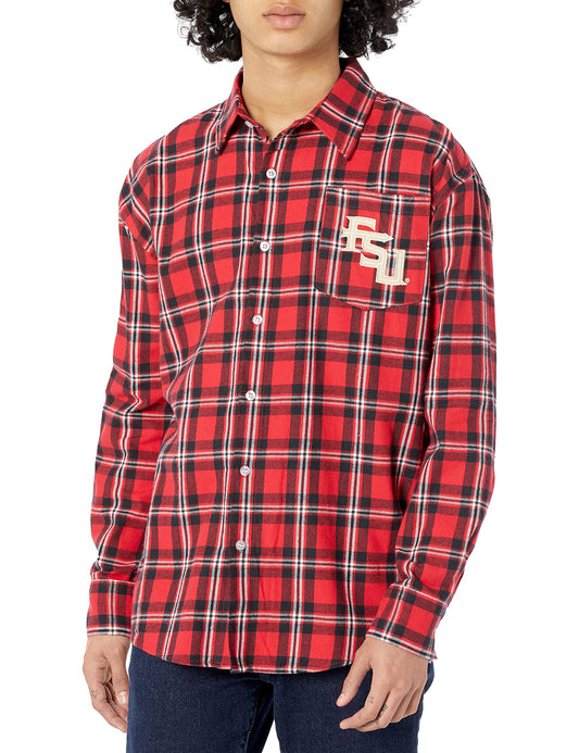 FOCO Florida State Wordmark Basic Flannel Shirt - Mens Small