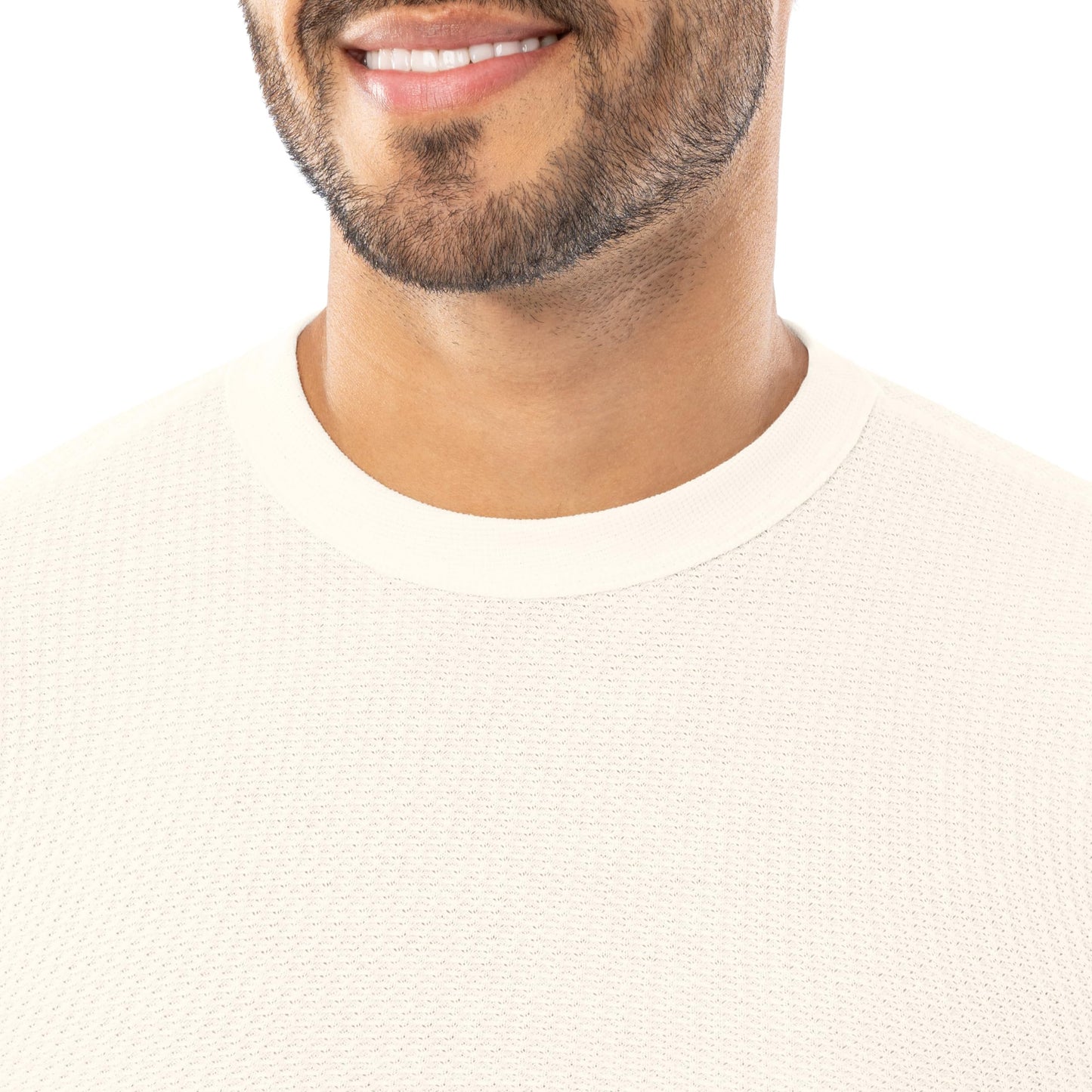 Indera Men's Traditional Waffle Thermal Underwear Long Sleeve Shirt, Natural, Small