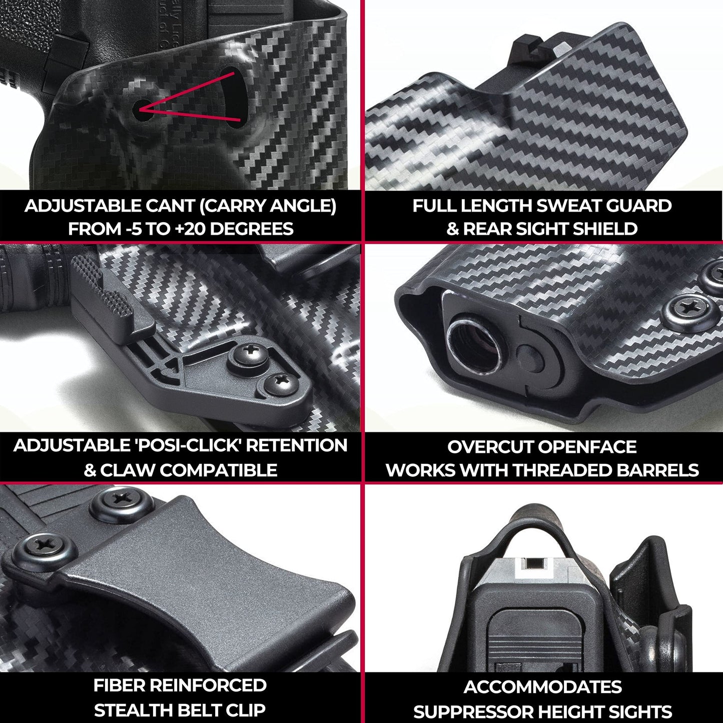 Concealment Express IWB Holster fits S&W M&P M2.0 3.6in | RH | BLK KYDEX | USA Made | Rounded Gear