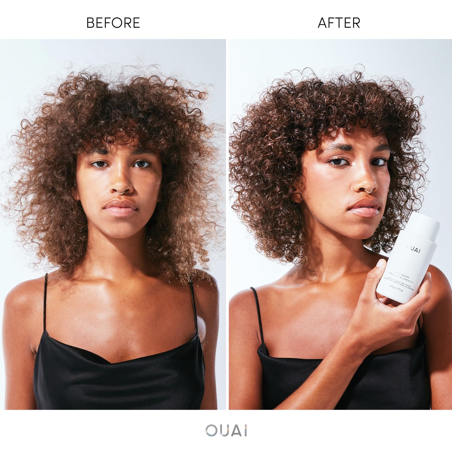 OUAI Hair Gloss - In-Shower Shiny Hair Treatment with Frizz Control - Heat Protectant Hair Glaze Infused with Hyaluronic Acid, Rice Water + Panthenol - Paraben, Phthalate & Sulfate Free (6 Oz)