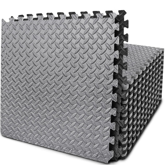 Puzzle Exercise Mat with 24 Tiles Interlocking Foam Mats, EVA Foam Floor Tiles, Protective Flooring Mats Interlocking for Gym Equipment and Cushion for Workouts