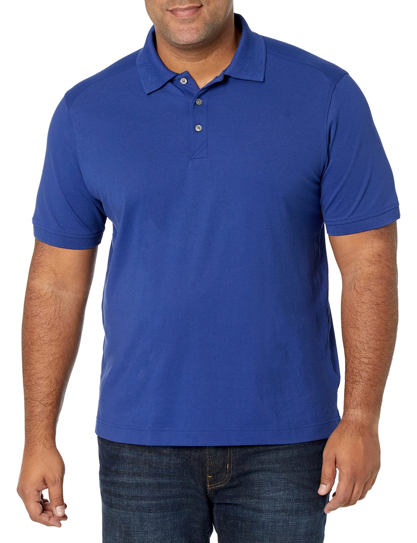 Cutter & Buck Men's 35+UPF, Short Sleeve Cotton+ Advantage Polo Shirt, Tour Blue, X-Large