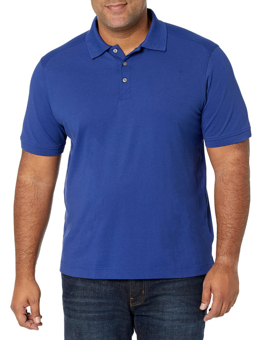 Cutter & Buck Men's 35+UPF, Short Sleeve Cotton+ Advantage Polo Shirt, Tour Blue, X-Large
