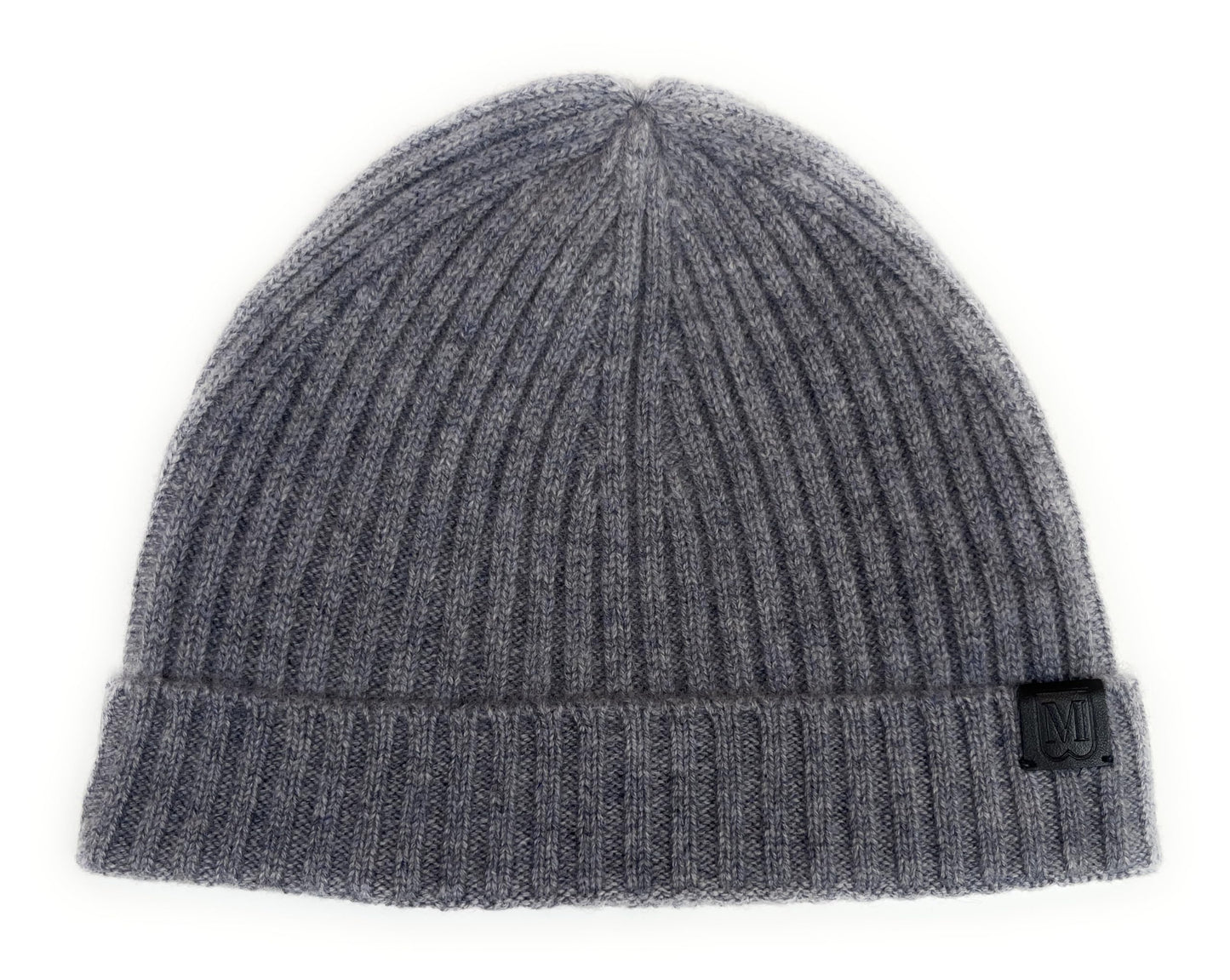 Bruno Magli 100% Italian Cashmere Hat for Men – Men’s Knit Winter Beanie (Grey Ribbed)
