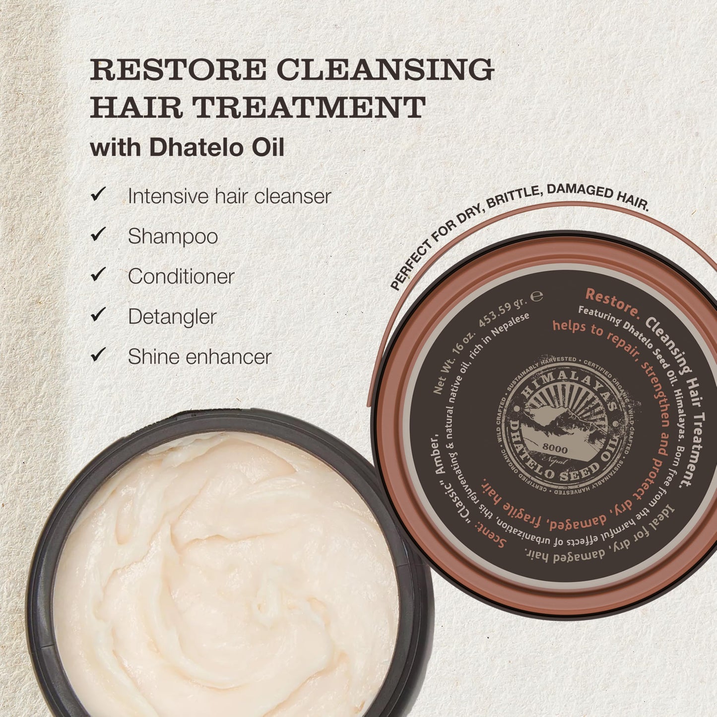 Tweak'd by Nature - Restore Cleansing Hair Treatment, Paraben and Sulfate Free, Damaged Hair Treatment, Shampoo, Conditioner, Detangler, Intensive Hydrating Solution and Shine Serum (16oz)