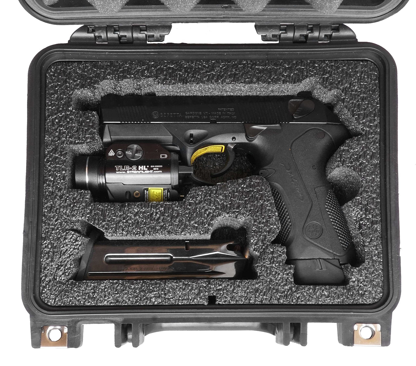 Case Club Case fits Beretta PX4 Storm & 3 Magazine in Pre-Cut Heavy Duty Waterproof Case (Accommodates Under Barrel attachments)