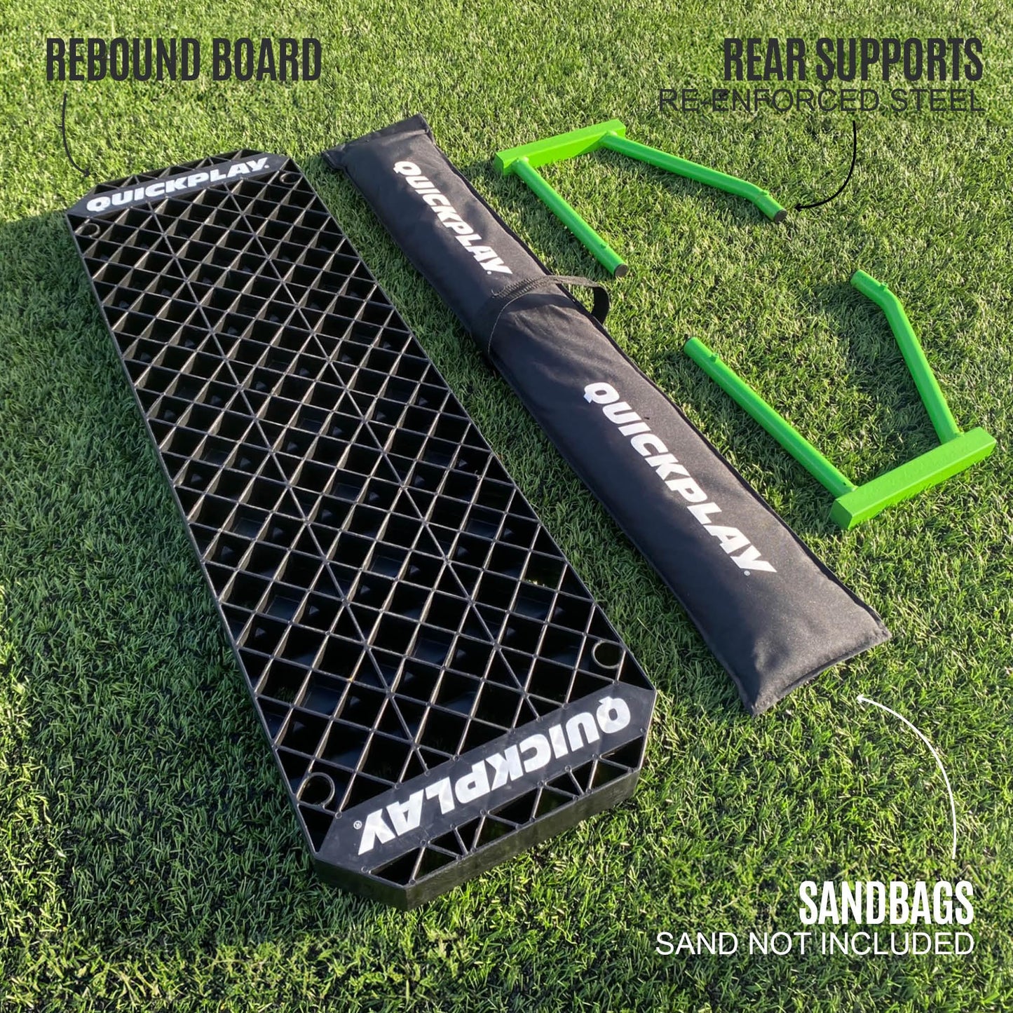 QUICKPLAY Replay Station Soccer Rebound Board - Portable Dual Surface Soccer Rebounder with Adjustable Angle - Soccer Training Equipment for Control, Passing Practice (Replay Station XL)
