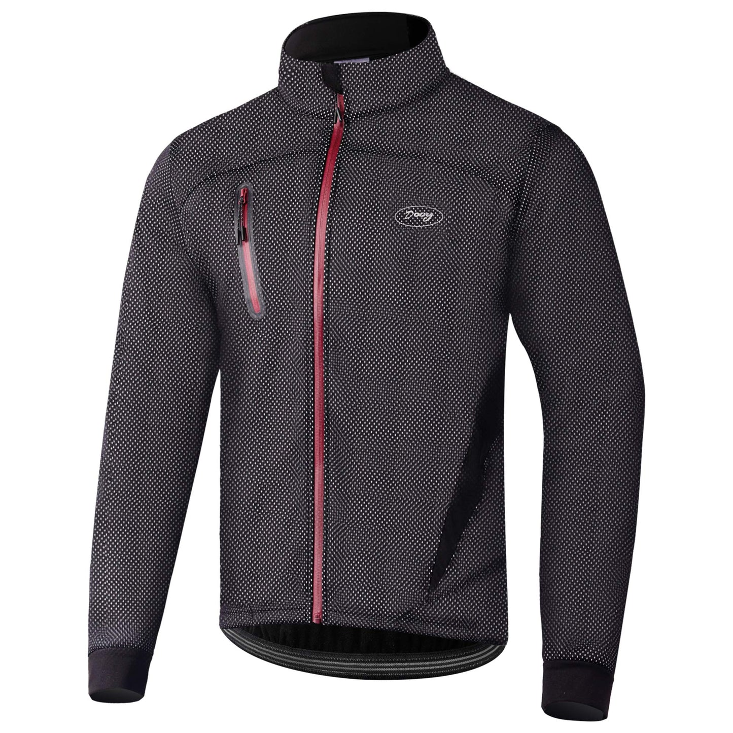 Lipport Mens Cycling Bike Jacket Winter Thermal Running Mountain Biking Jacket Windproof Breathable Reflective Softshell Coat (Black, 3XL)