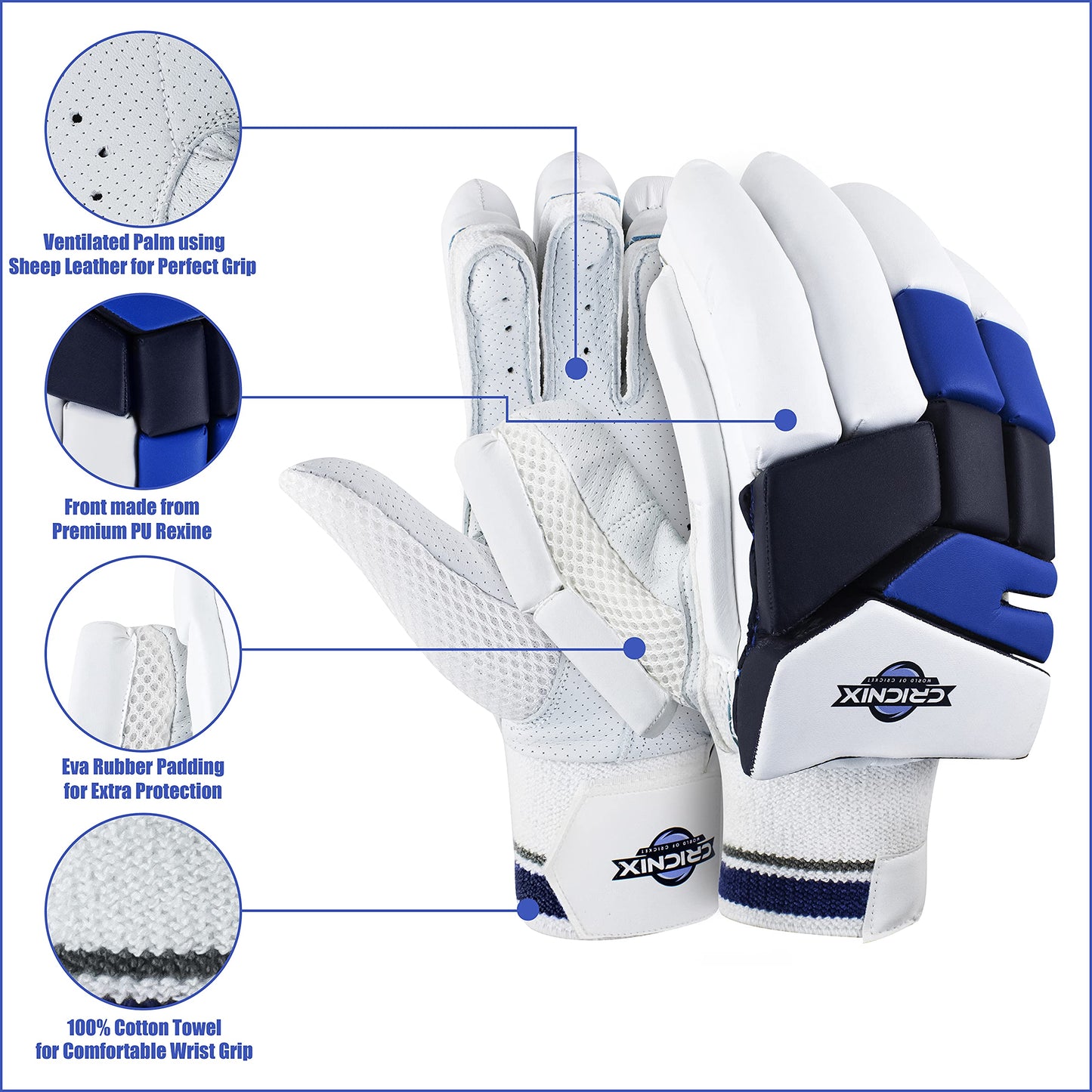 Classic Cricket Batting Gloves for Cricket Bat | Cricket Gloves for Men Batting | Cricket Equipment for Cricket Bag | Youth Batting Gloves for Cricket Set