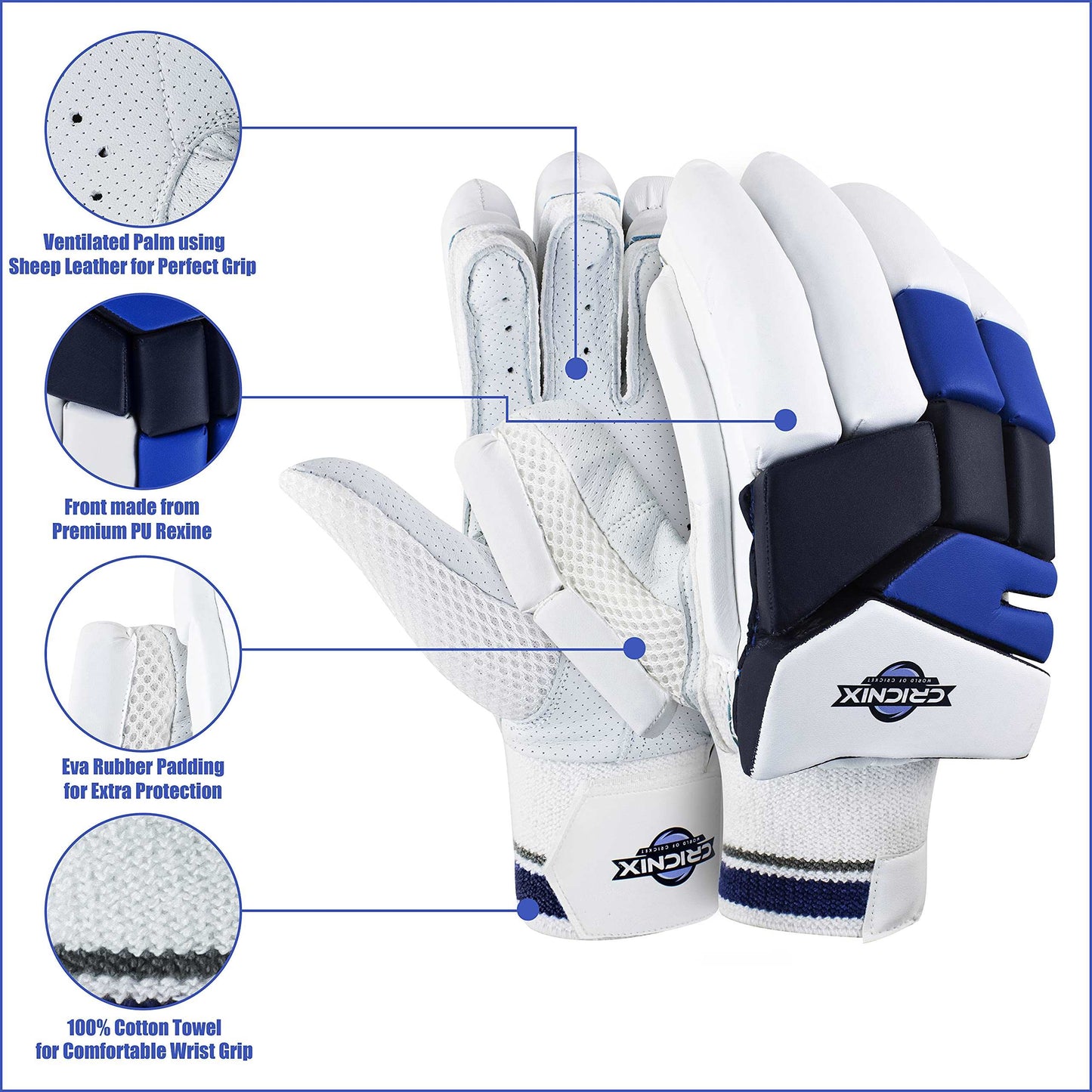 Classic Cricket Batting Gloves for Cricket Bat | Cricket Gloves for Men Batting | Cricket Equipment for Cricket Bag | Youth Batting Gloves for Cricket Set