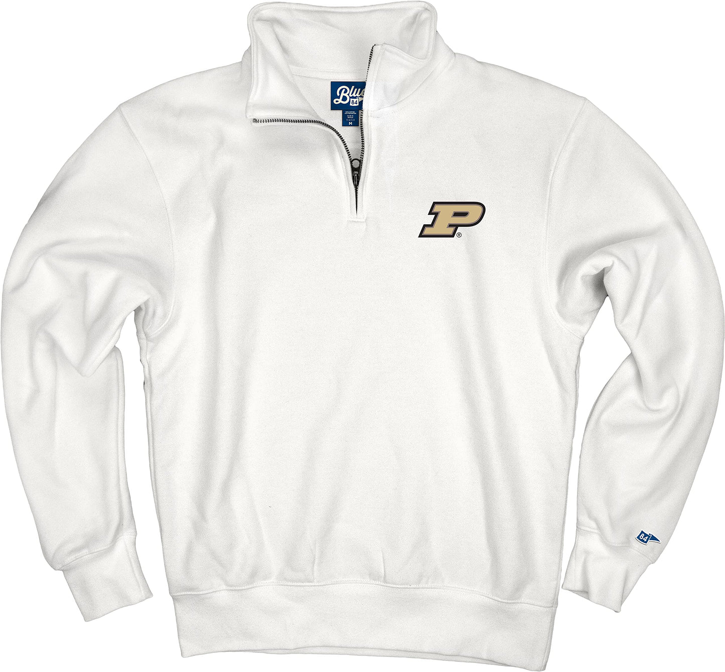 Blue 84 Men's Purdue Boilermakers Quarter Zip Sweatshirt Icon Secondary, Alternate Color, Medium