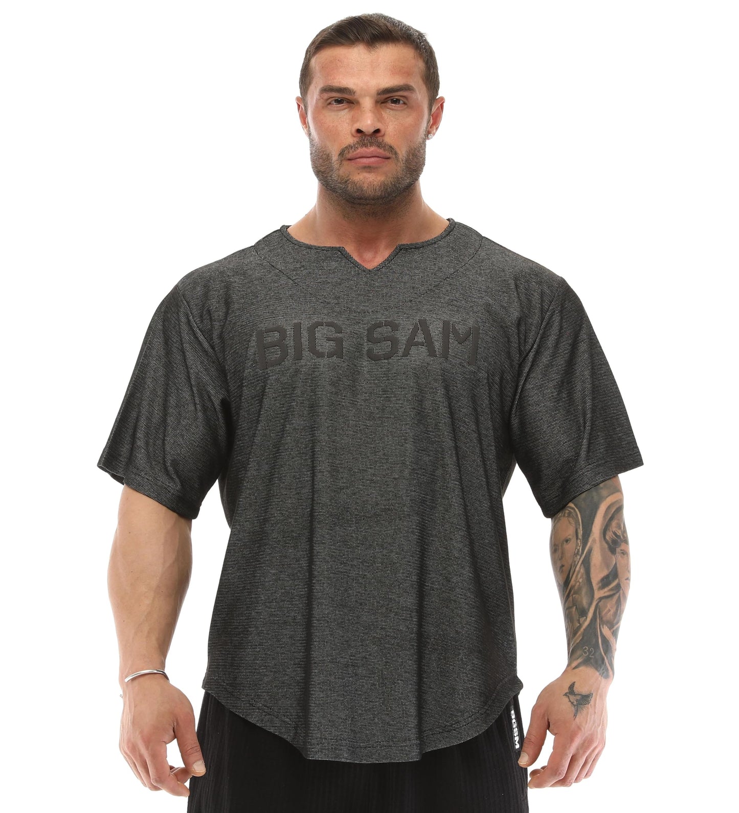 Men's Oversize Active T-Shirts, Bodybuilding Fitness Cardio Rag Top T-Shirt (Antra,XL) Anthracite