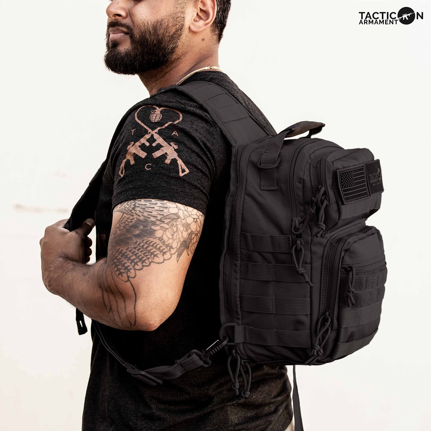 Tacticon BattlePack Lite | Tactical Everyday Waterproof Sling Pack | Combat Veteran Owned Company | EDC Backpack Bag for Men & Athletes | Molle Backpacks for Outdoor Utility | 7L