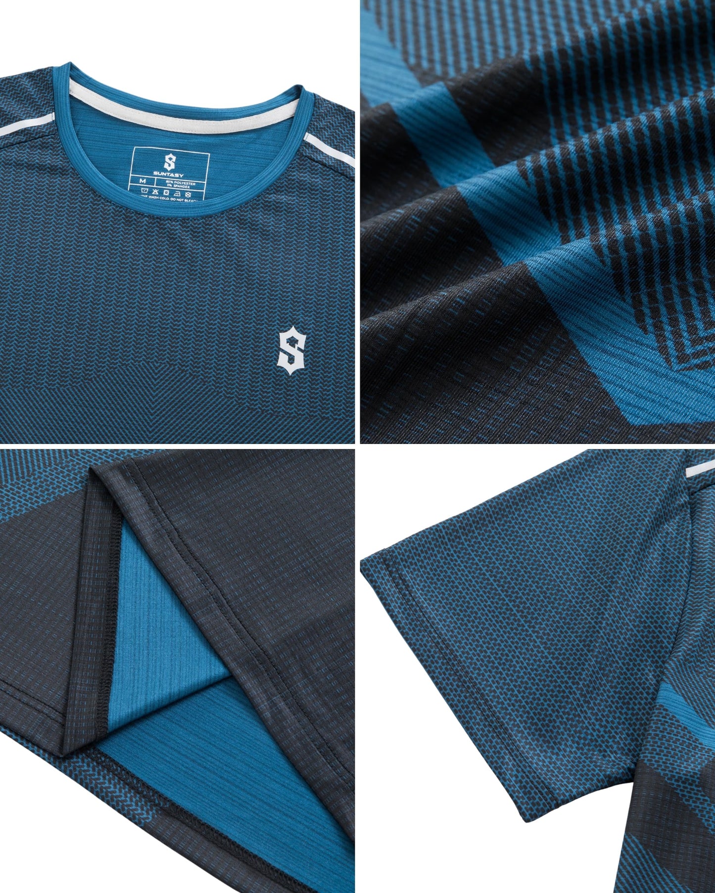 SUNTASY Men's Athletic Shirts with Design Performance Dry Fit Running Sports Gym Mens Workout Shirts