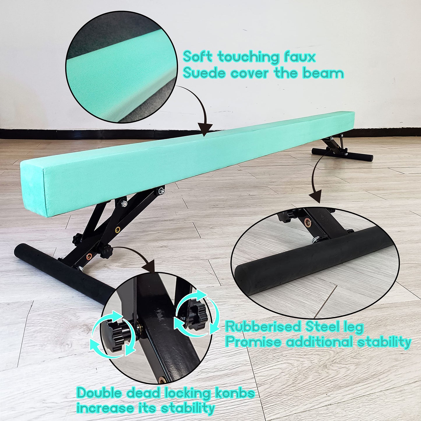 Seliyoo Adjustable Balance Beam,8FT gymnasitcs Beam, Balance Beam for Kids Ages 3-20,high and Lower Floor Beam,Gym Equipment for All Skills Practice at Home