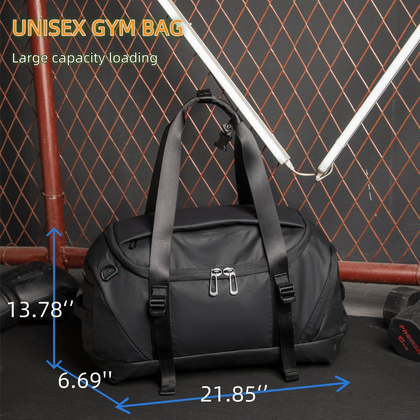 PreciousU Waterproof Gym Bag for Men,Sports Workout Training Overnight Duffle Bag with Shoe Compartment,Backpack Shoulder Straps and Wet Material Separation for Airplanes,Weekender Traveling.