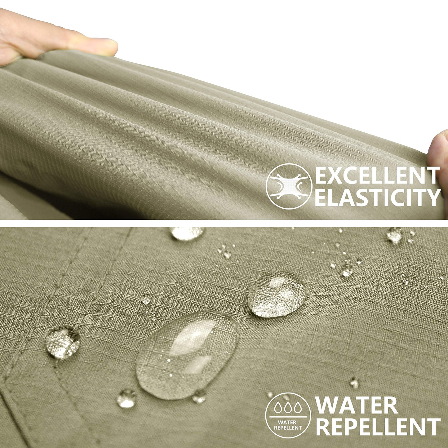 Little Donkey Andy Men's Quick-Dry Stretch Long Sleeve Shirt for Hiking, Travel Sage A1 Size M