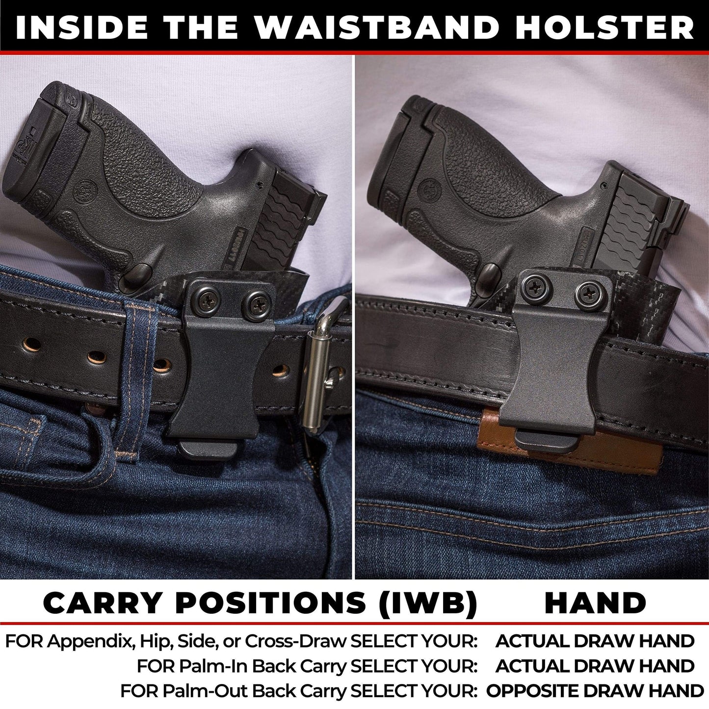 Concealment Express IWB Holster fits S&W M&P M2.0 3.6in | RH | BLK KYDEX | USA Made | Rounded Gear
