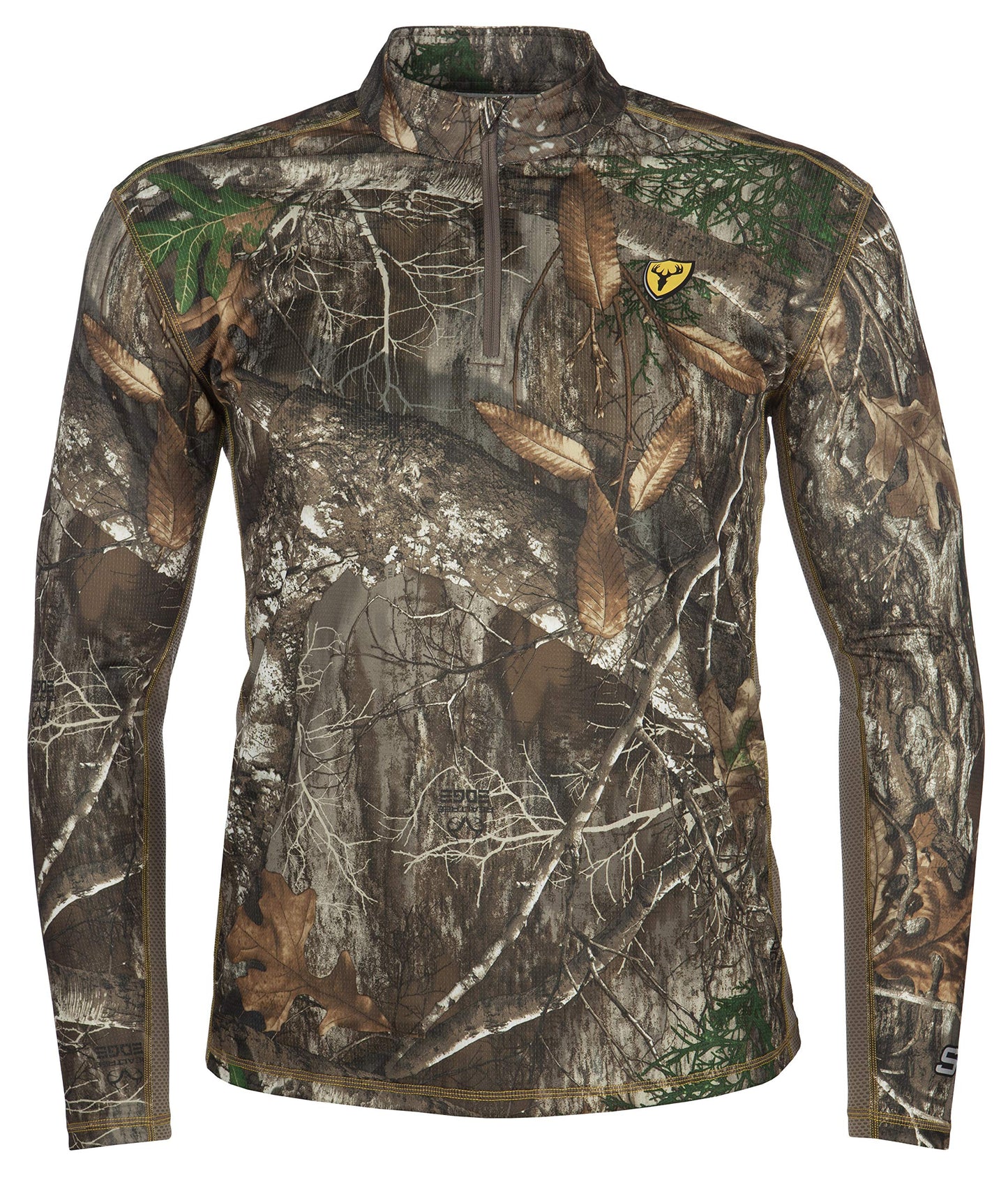 SCENTBLOCKER Angatec Long Sleeve 1/4 Zip Performance Shirt Mens Camo Hunting Clothes (RT Edge, Small)