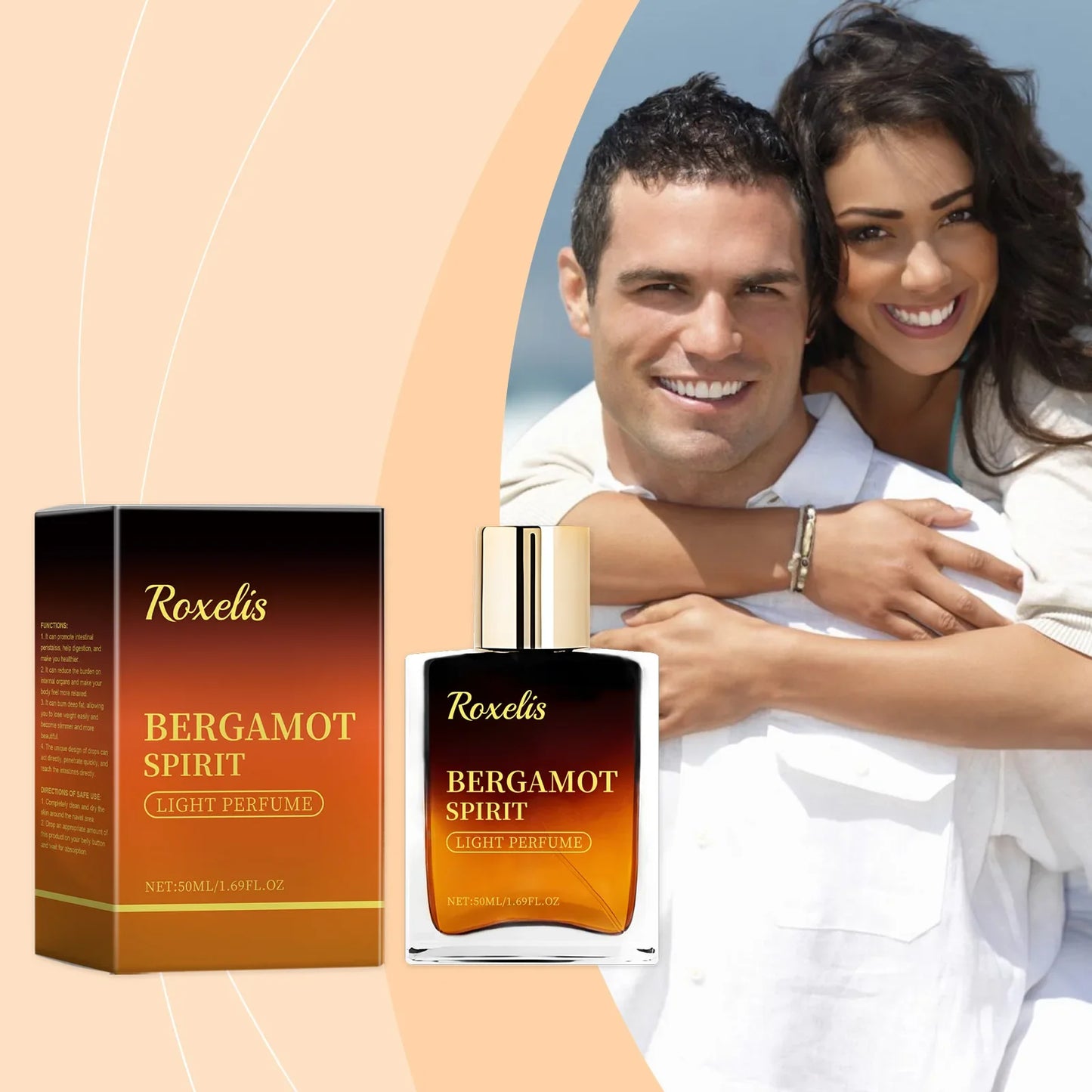 Roxelis 50ml Men Bergamot Perfume Dating Flirting Long Lasting Pheromone Fragrance Refreshing  Deodorant Charming Scent Perfume