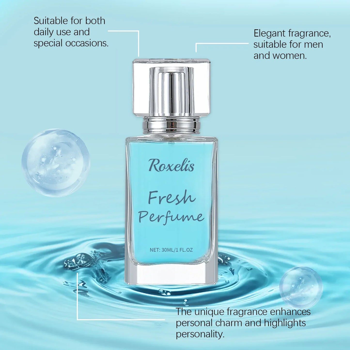 Roxelis 50ml Cologne Pheromone Perfume Bergamot Amber Wood Dating Long Lasting Fragrance Floral Scent Flirting Men Perfume Mist