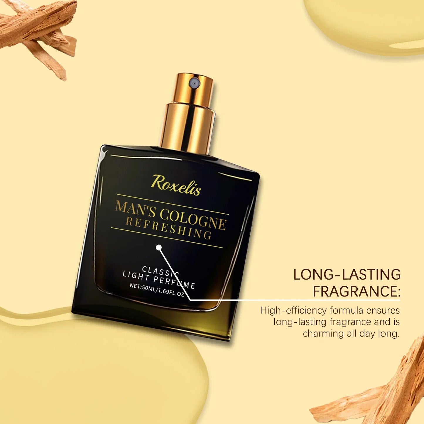 Roxelis 50ml Gentlemen Cologne Pheromone Perfume Dating Flirting Long Lasting Fragrance Release Charming Atmosphere Perfume