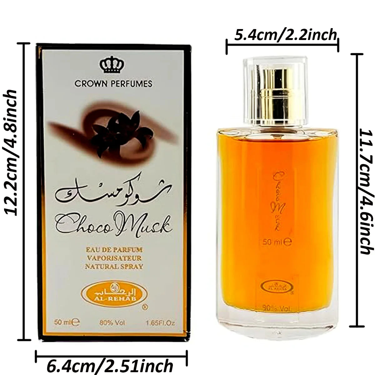 Al-Rehab Choco Musk Eau De Parfum Spray for Women's Cologne 1.7 Ounce Long-Lasting Spray Luxury Choice For Lover Gifts