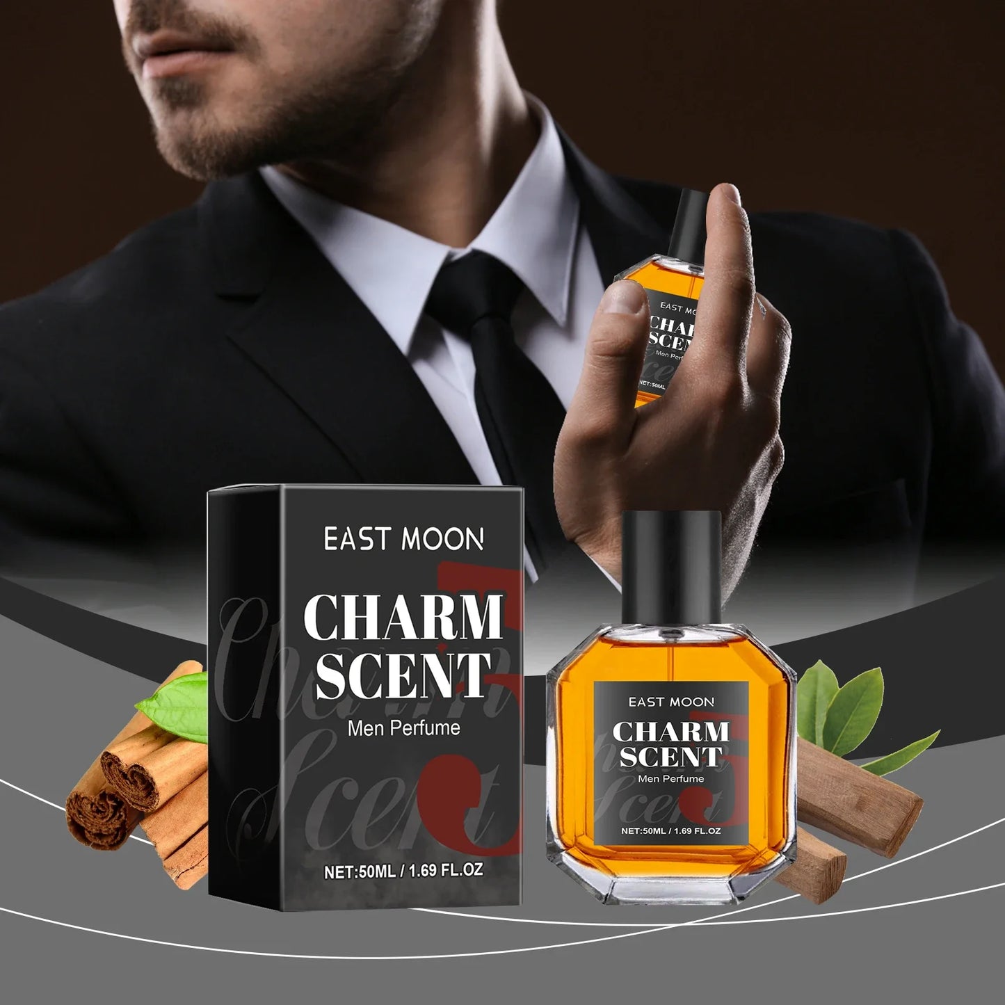 East Moon Men's Perfume Cedar Scent Balm Beard Balm Long Lasting Fragrance Wood Fragrance Fresh Release Men'S Charm Perfume