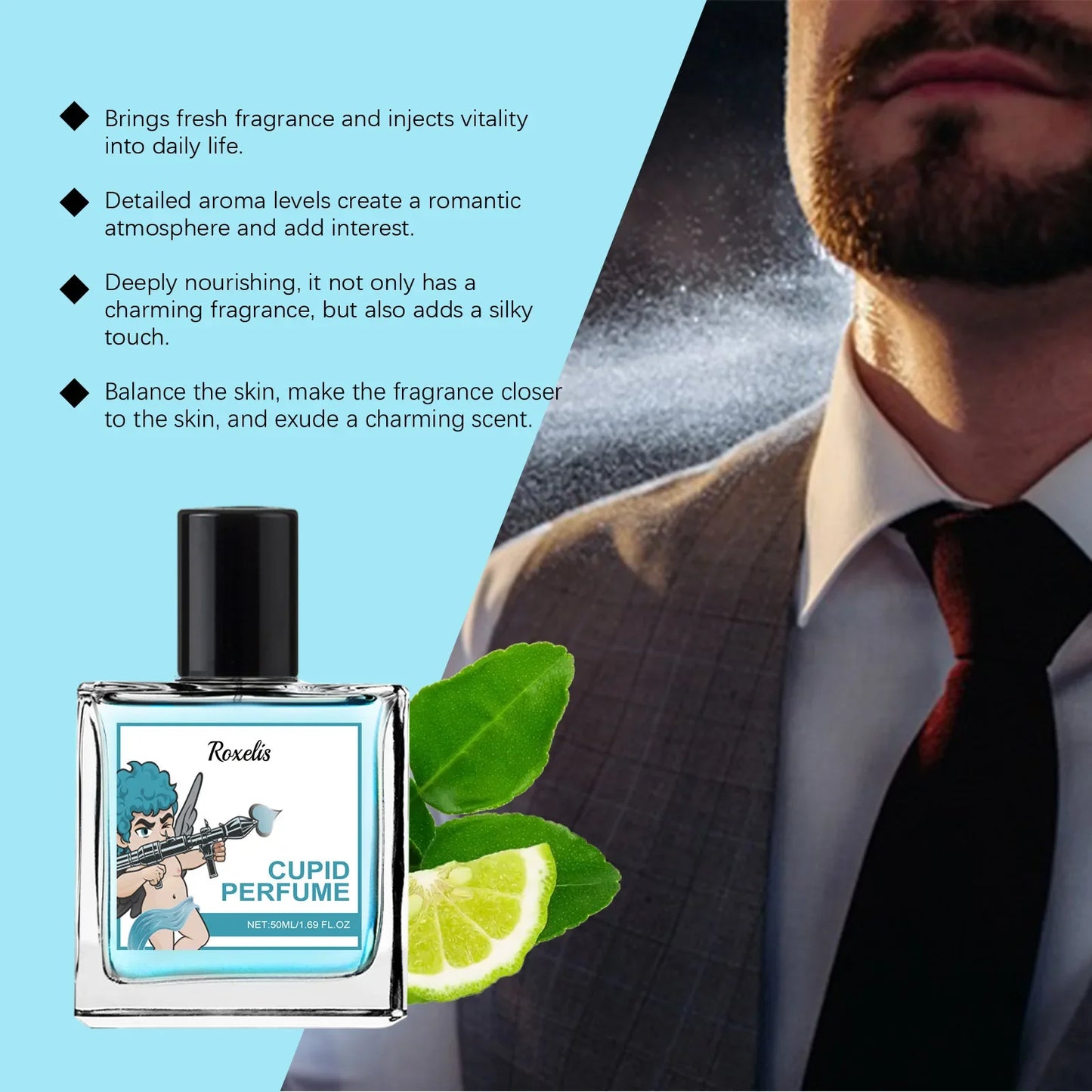 Roxelis 30/50ml Lasting Pheromone Perfume Men Cologne Series Fragrance Business Gentleman Charm Flirting Scent Dating Perfume