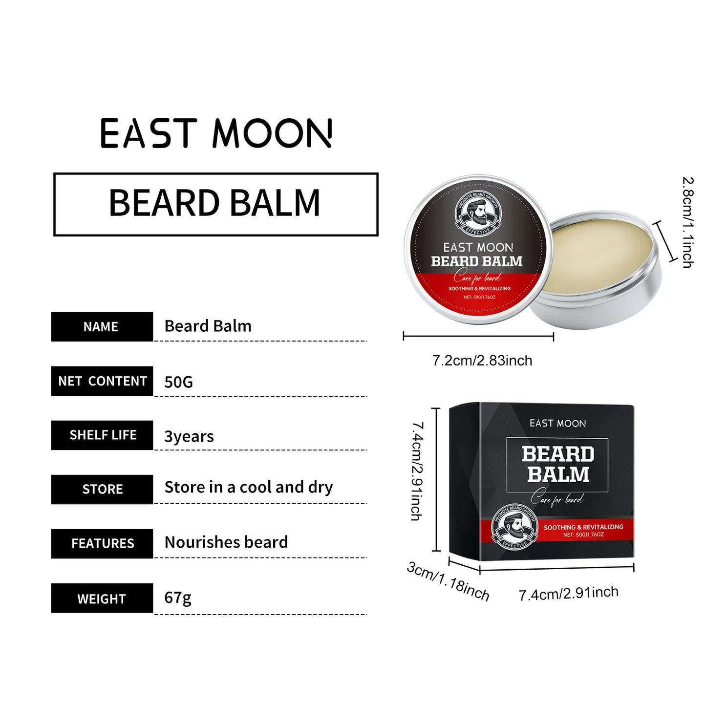 East Moon Men's Perfume Cedar Scent Balm Beard Balm Long Lasting Fragrance Wood Fragrance Fresh Release Men'S Charm Perfume