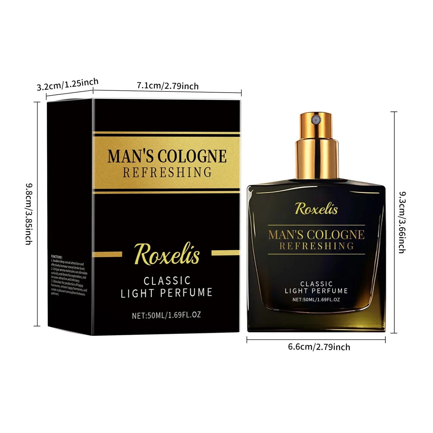 Roxelis 50ml Gentlemen Cologne Pheromone Perfume Dating Flirting Long Lasting Fragrance Release Charming Atmosphere Perfume