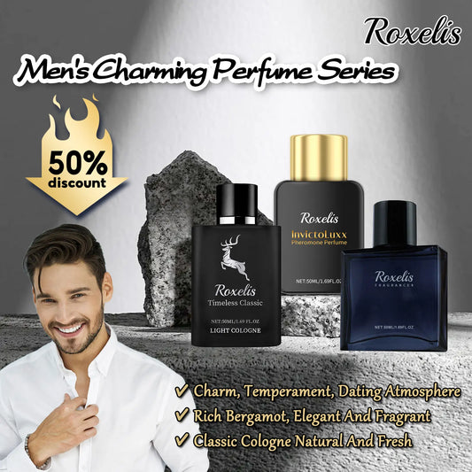 Roxelis 50ml Glamour Men Perfume Spray Bergamot Cologne Light Fragrance Romantic Pheromone Dating Atmosphere Flirting Perfume