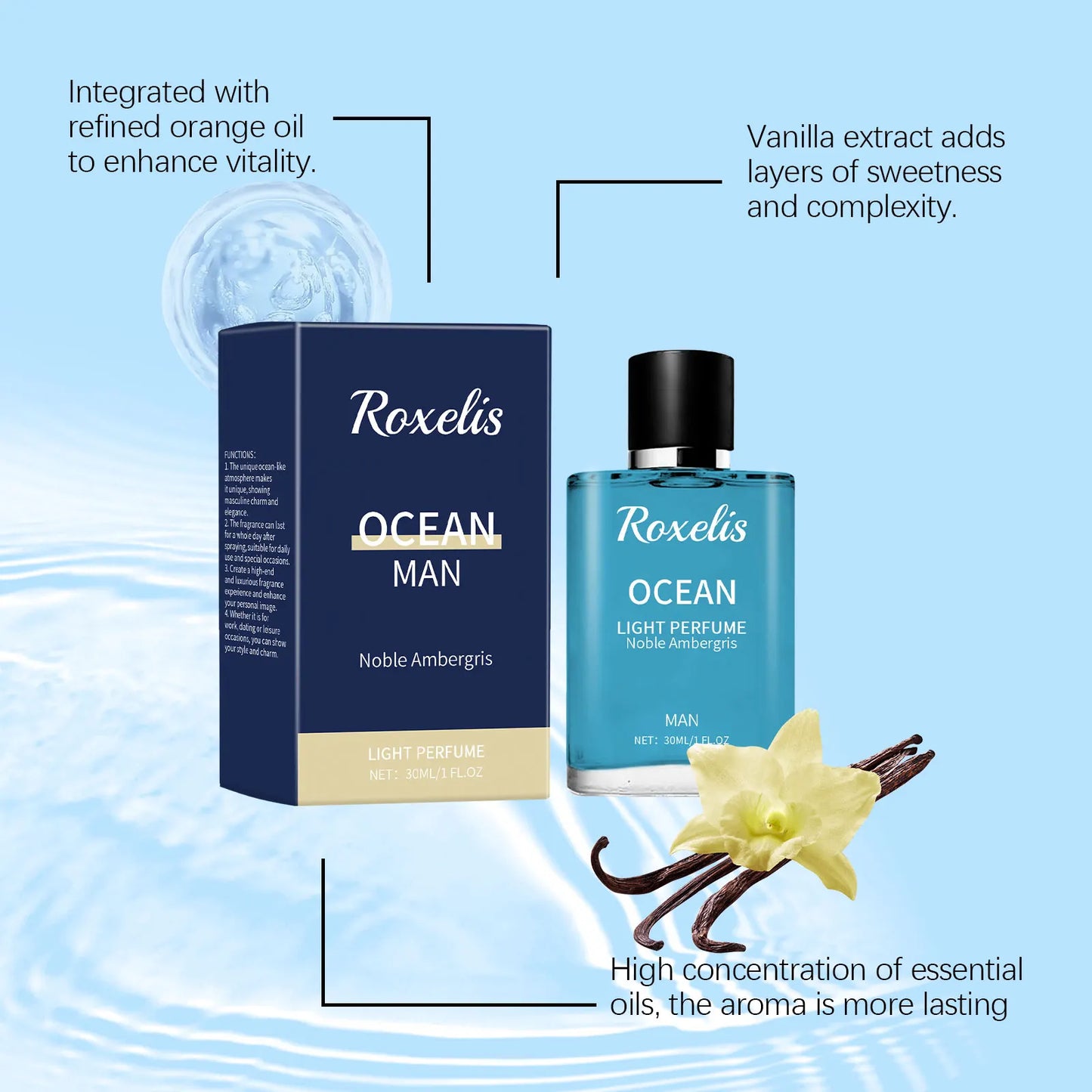 Roxelis Pheromone Light Perfume Spray For Men Lasting Fragrance Scent Of Fresh Natural Elegant Release Charming Dating Perfume