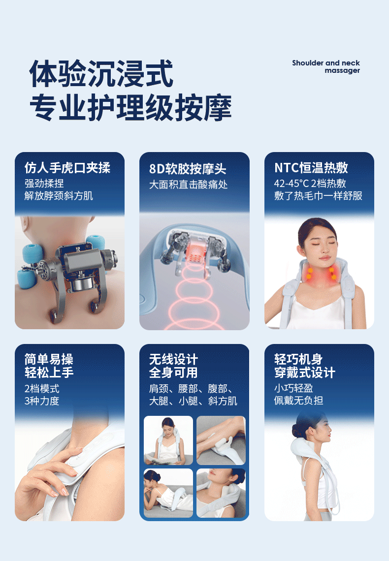 National Supplement minus 15% Miaojie R3mini Shoulder and Neck Massage Instrument Trapezoid Muscle Waist Back Neck Shoulder Neck Massager