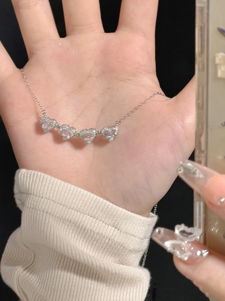 Clover 999 Sterling Silver Necklace for Women Light Luxury Minority Fancy Heart 2025 New Arrival Best Selling Clavicle Chain Gift