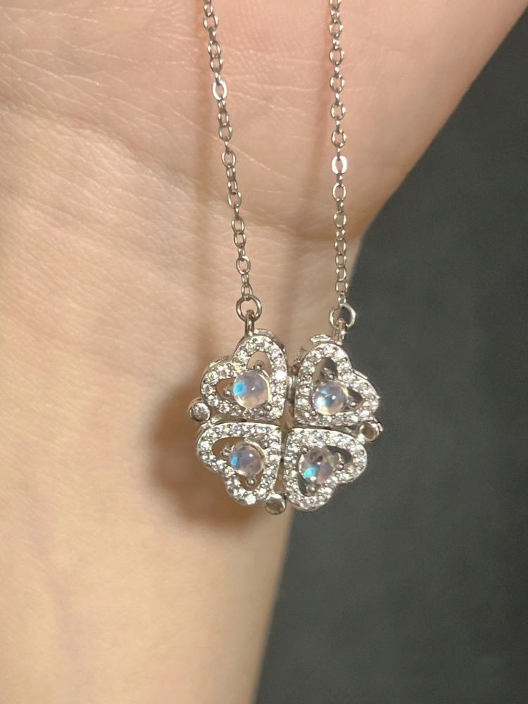 Clover 999 Sterling Silver Necklace for Women Light Luxury Minority Fancy Heart 2025 New Arrival Best Selling Clavicle Chain Gift