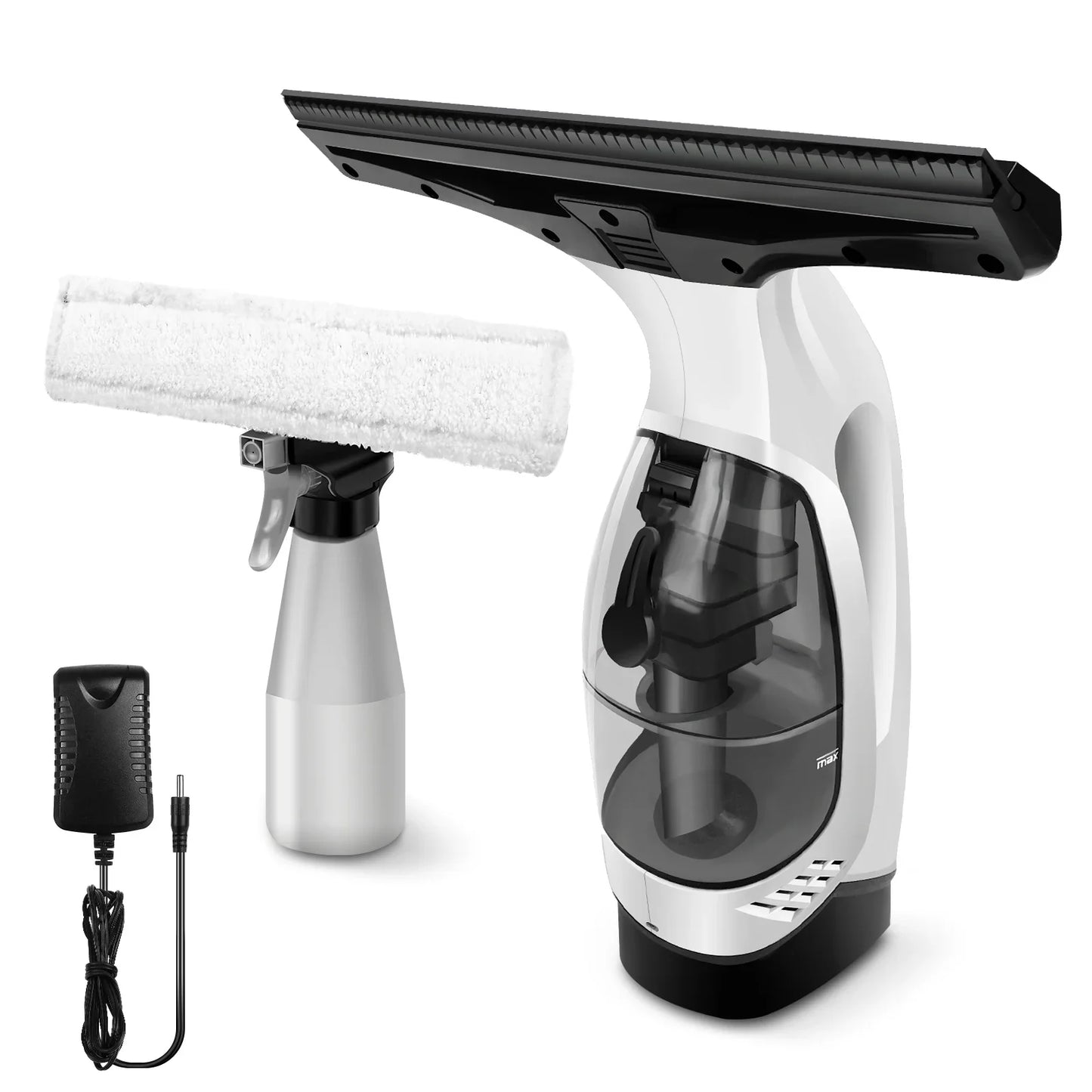 Cordless Window Vac Cleaner Rechargeable - 28cm Squeegee Element & 150ml Water Tank, Window Washer with 200ml Spray Bottle