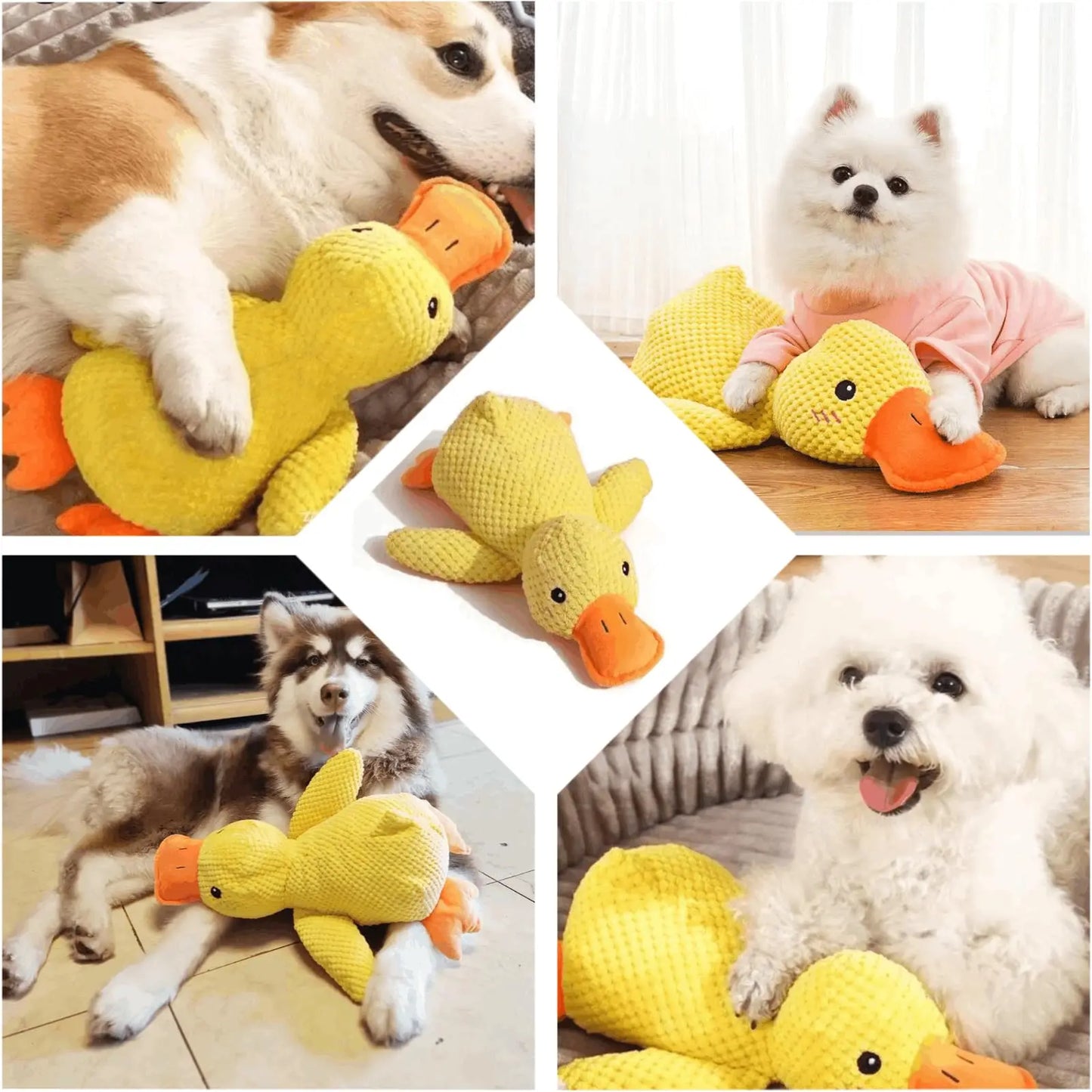 Dog Chew Toy Plush Duck Sound Toy Quacking Pet Toys Grinding Teeth Fun Interactive Entertainment Dog Supplies Small Large Dog