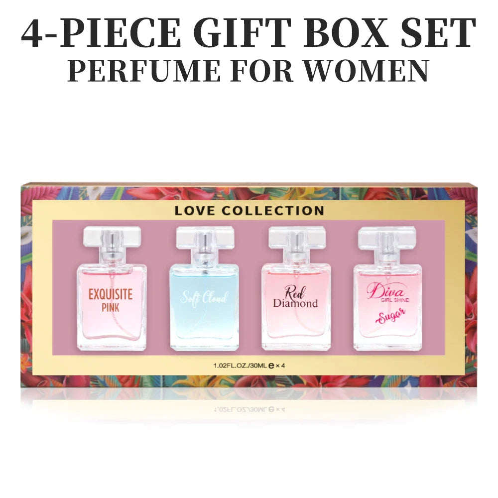 Women's Love Collection Fragrance Set Eau De Parfum Spray 4-Piece Gift Set Long Lasting 1.02 Fl Oz per Bottle